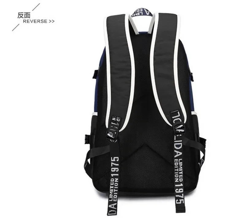 sac dos oxford université toile doublure broderie motif anime personnages epées noir décontracté unisexe voyage école cosplay