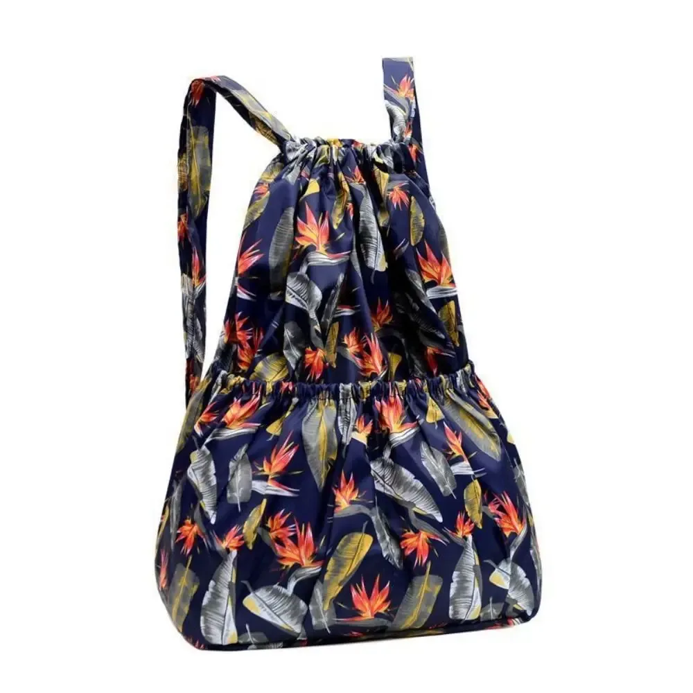 sac à provisions portable étanche en polyester pour dames, sacs à dos de grande capacité, sac à bandoulière de proximité, imprimé floral décontracté