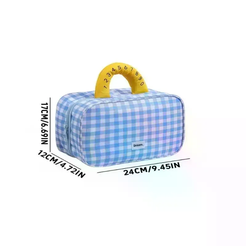 trousse de maquillage pliable de haute valeur esthétique avec crochet, sac de rangement de voyage de grande capacité, trousse de toilette portable pour voyage