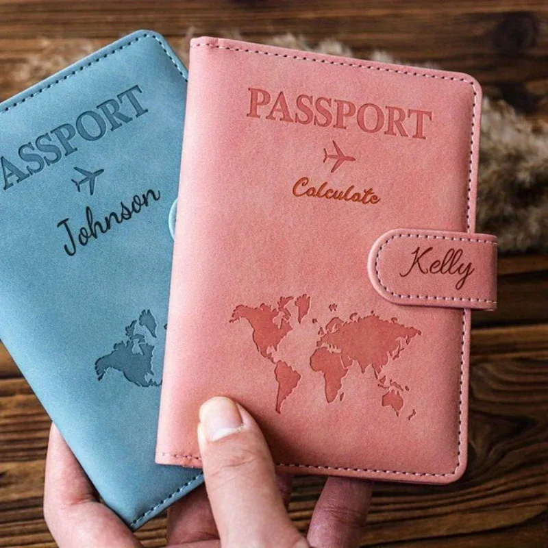 Housse de passeport personnalisée avec nom, étui de passeport gravé avec monogramme, cadeau de mariage pour demoiselle d'honneur et garçon d'honneur