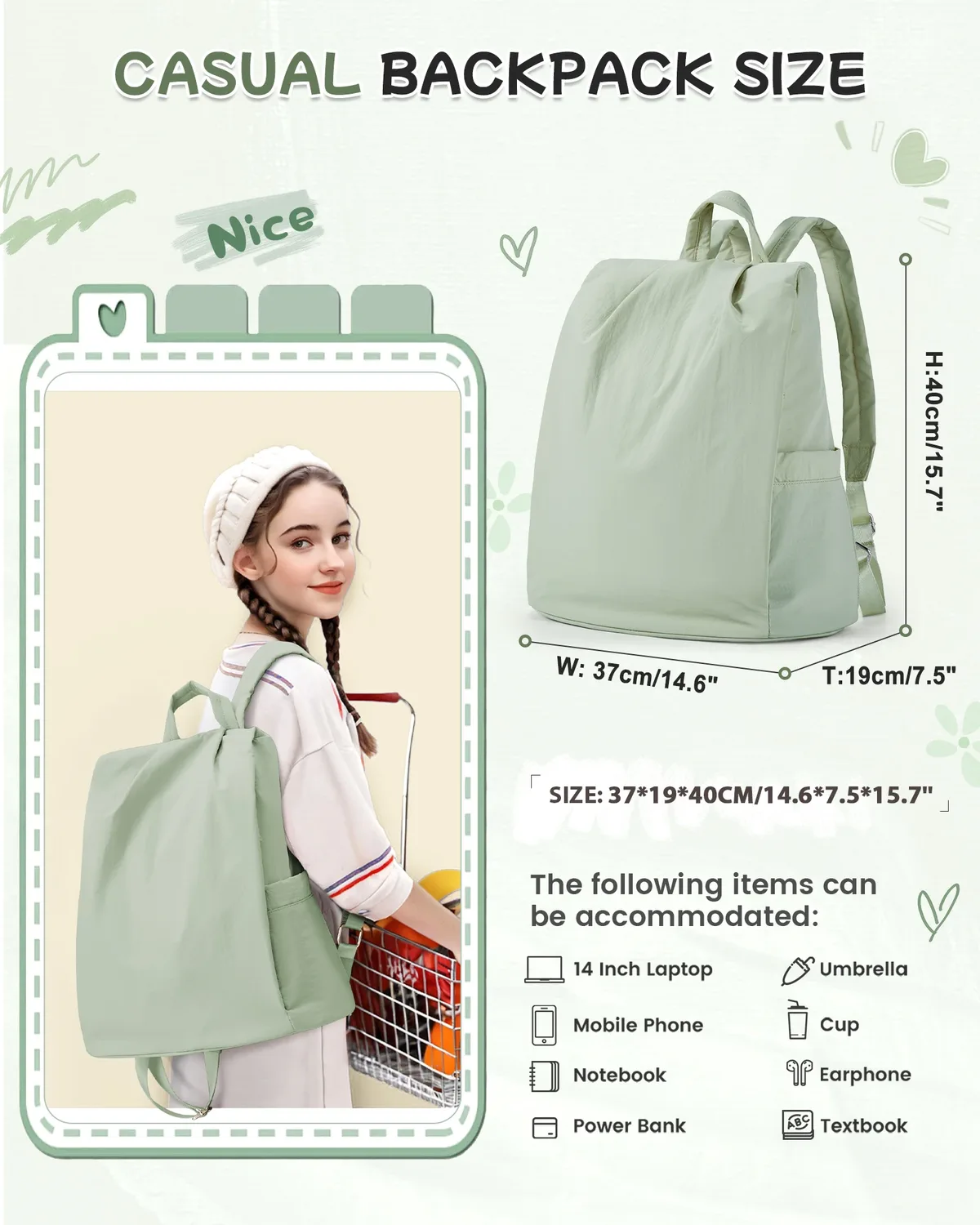sac à dos pour femmes, sac à dos moderne simple, sac à dos de travail léger pour femmes, sac à dos de voyage antivol