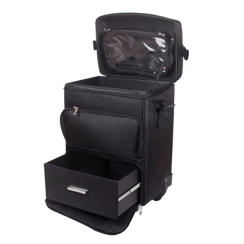 valise à roulettes de grande capacité pour femmes, trousse de maquillage et de manucure, boîte à outils multifonction pour la beauté et le tatouage, valise trolley