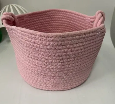 panier personnalisé pour bébé, corde brodée en coton, cadeaux pour nouveau-né, sac de rangement pour cadeau de réception-cadeau pour bébé, organisateur de jouets pour enfants