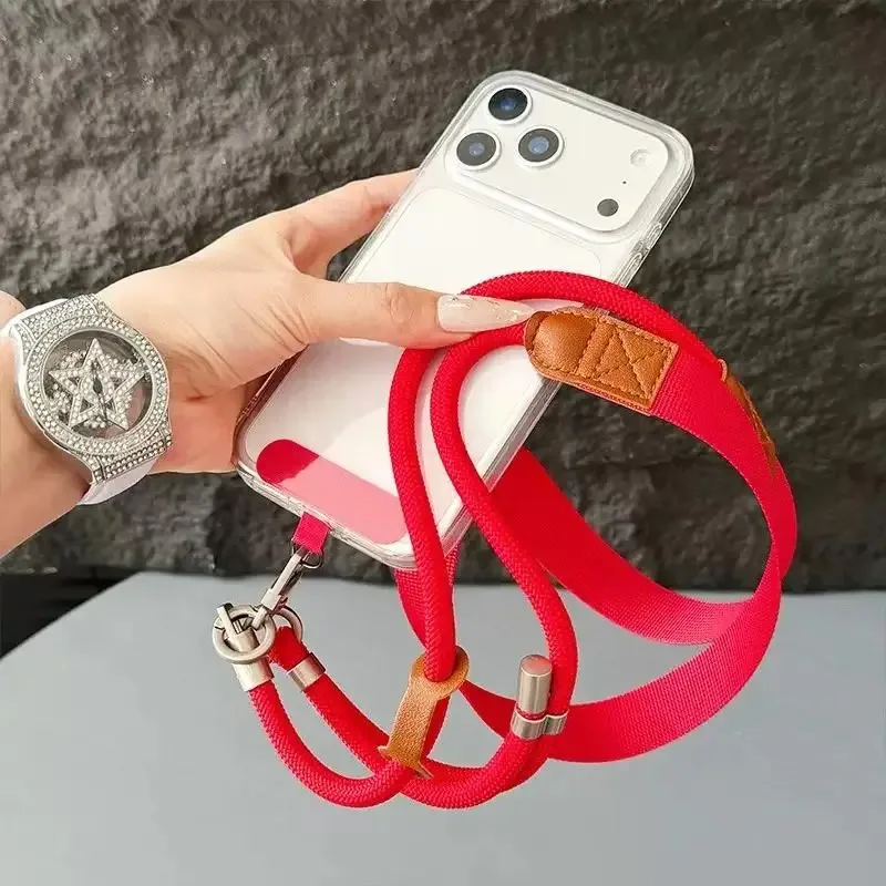 lanière de téléphone réglable à porter en bandoulière, avec clip détachable, anti-perte, sangle de téléphone portable, sangle de sac à bandoulière pour les voyages en plein air et l'utilisation quotidienne.