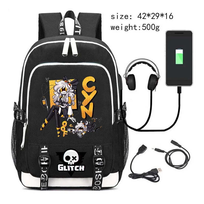 nouveau murder drones sac à dos pour étudiant garçons mode tendance sac à dos usb ordinateur portable sac à dos dessin animé noir fille sac d'école pour adolescent