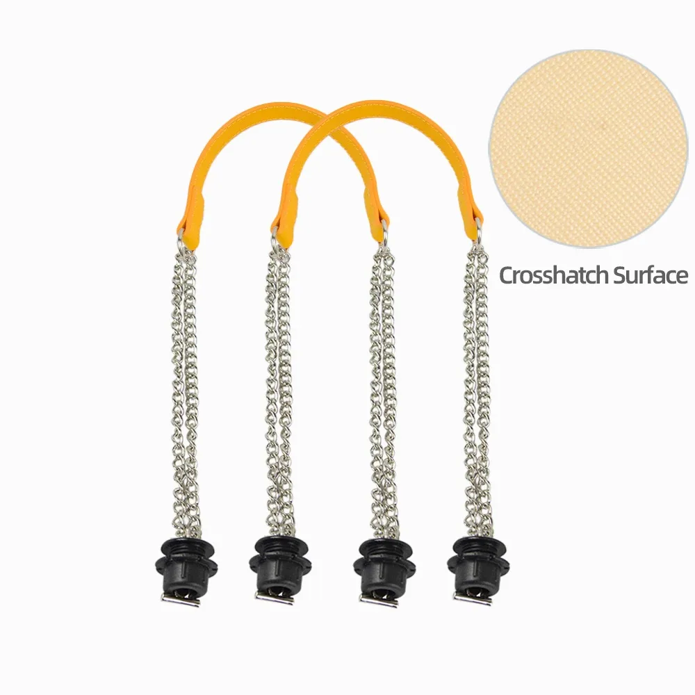 1 paire d'accessoires obag longues poignées en cuir sangles argent longue double chaîne sous les bras pour o sac fourre-tout femmes sacs à main à bandoulière