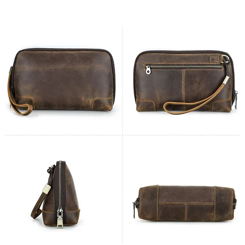 contact's hommes pochette de voyage en cuir véritable pochette portefeuille sac à main sac à main décontracté charge câble organisateur sac de rangement