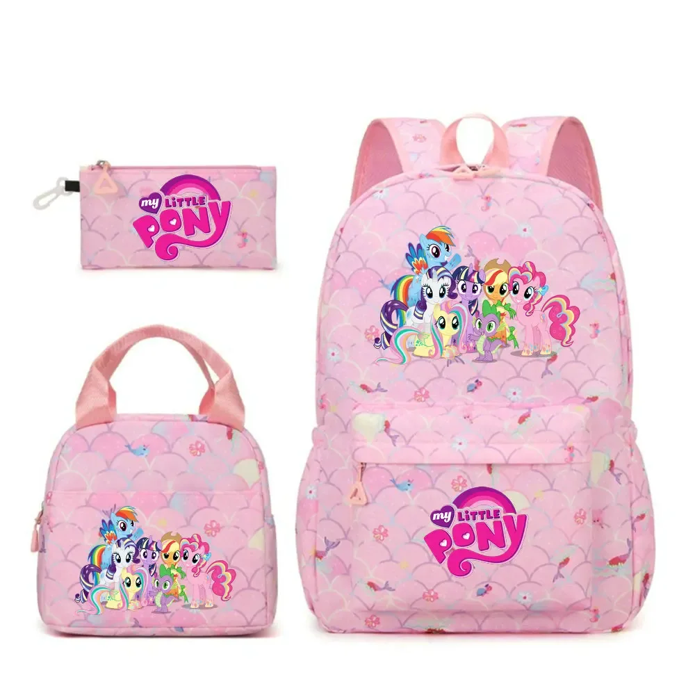 sac à dos my little pony, 3 pièces/ensembles, sac à dos de sport pour filles, sac à dos pour ordinateur portable, sac à dos de voyage pour adolescents, sac à livres pour étudiants et adolescents