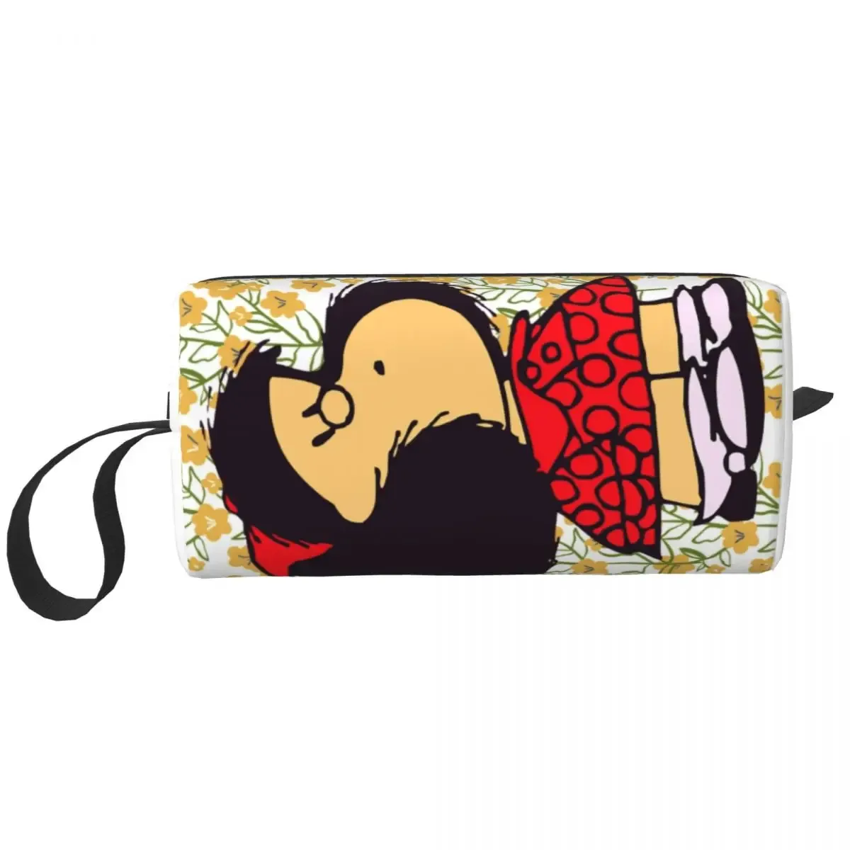 sac de maquillage personnalisé mafalda ballon coeur femmes voyage organisateur cosmétique mode quino manga dessin animé stockage trousses de toilette