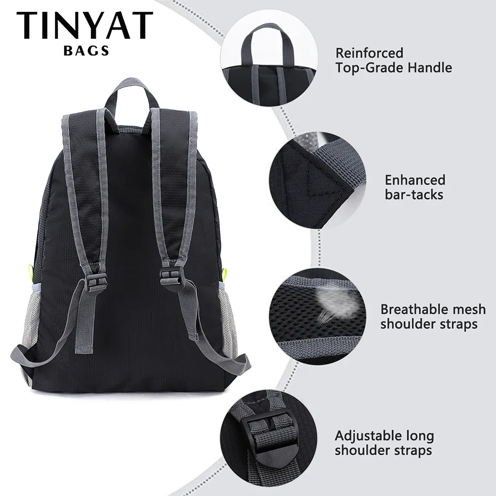 tinyat 13l sac à dos pliable ultraléger, sac d'escalade extérieur étanche pour voyage, cyclisme, salle de sport, usage quotidien