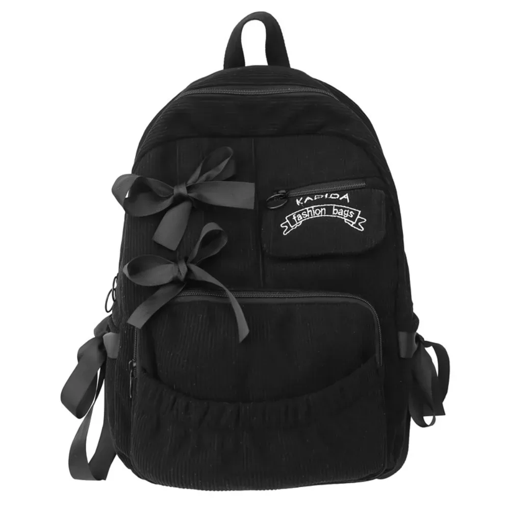 sac à dos d'étudiant à nœud papillon mignon, sac à dos d'école plissé de grande capacité, sac à dos à nœuds réglables