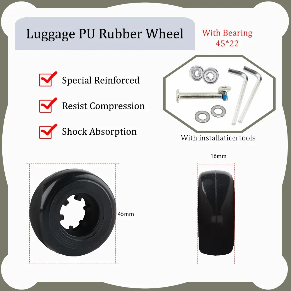 rouleaux de compression en caoutchouc pu pour bagages, roue de remplacement, valise à roulettes, boîte à mot de passe de voyage, accessoires de réparation, degré d'usure