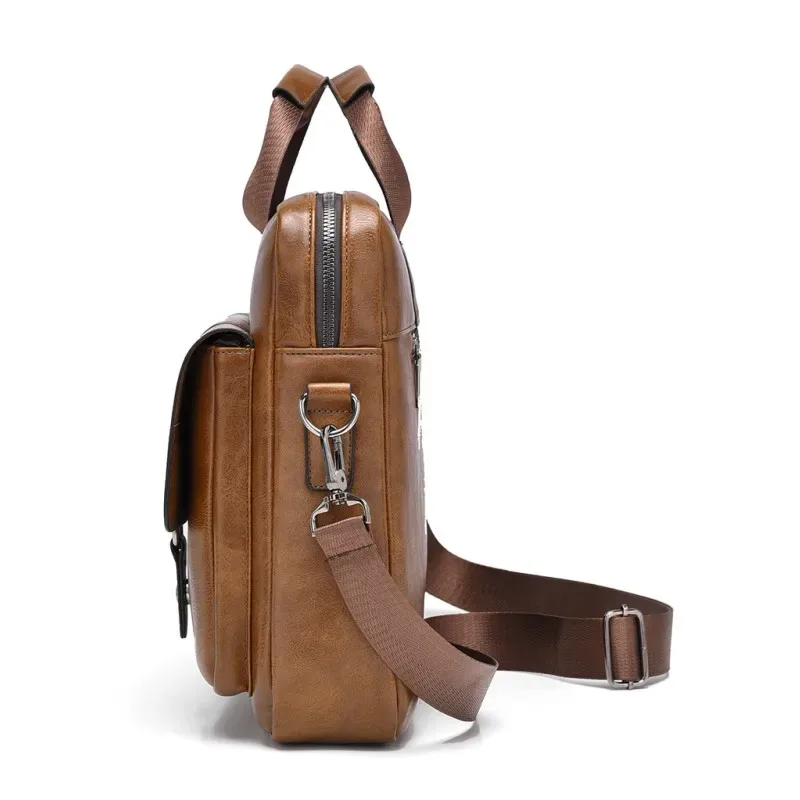 homme mallette d'affaires sac en cuir pu sac à bandoulière sacs de messager hommes bureau sacs à bandoulière pour ordinateur portable a4 fichier hommes sacs à main