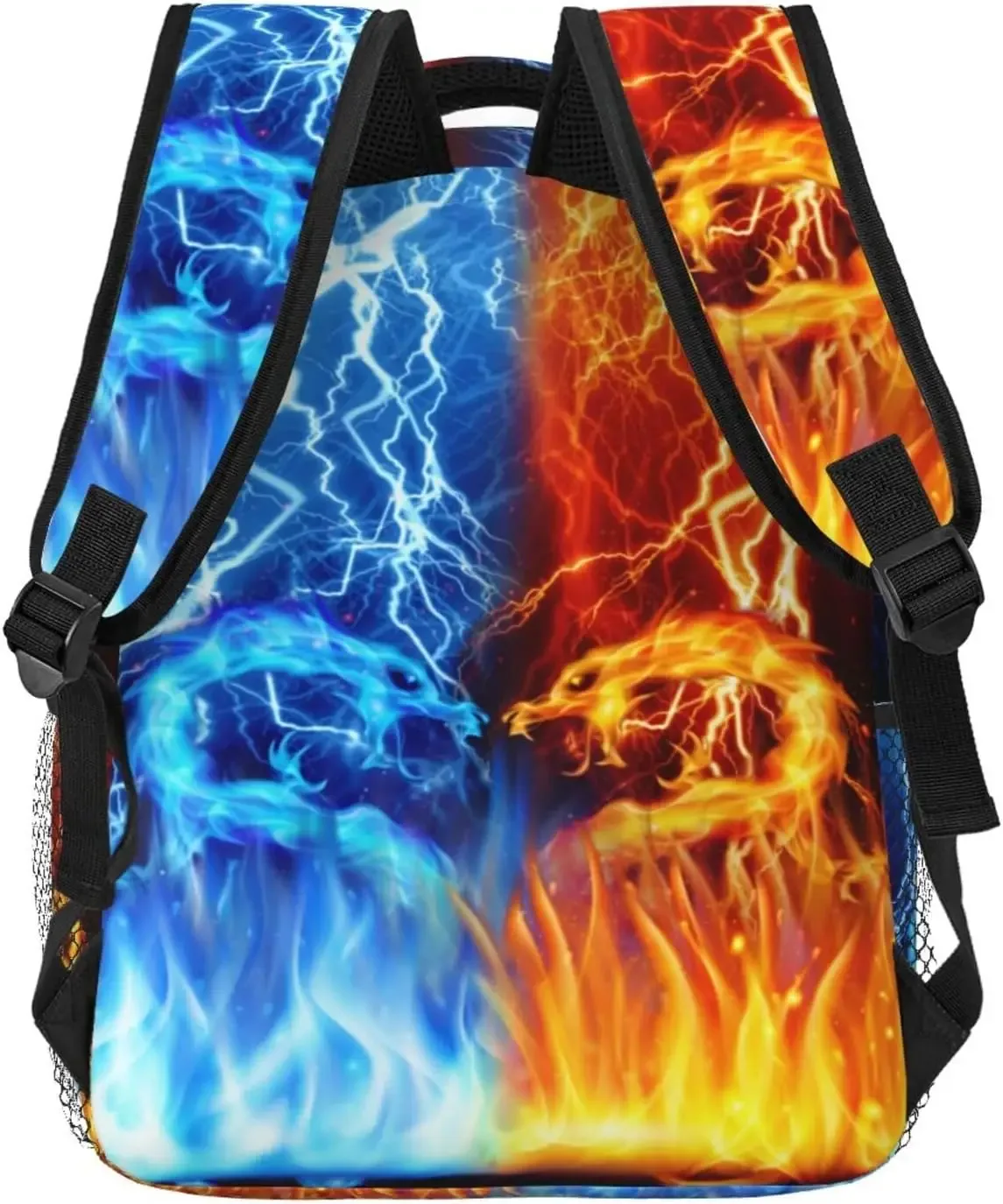 sac à dos dragon de feu rouge et bleu pour garçons âgés de 4 à 12 ans, sac à dos cool lightning, sac à livres animal pour enfants de 2e, 3e, 4e, 5e et 6e année