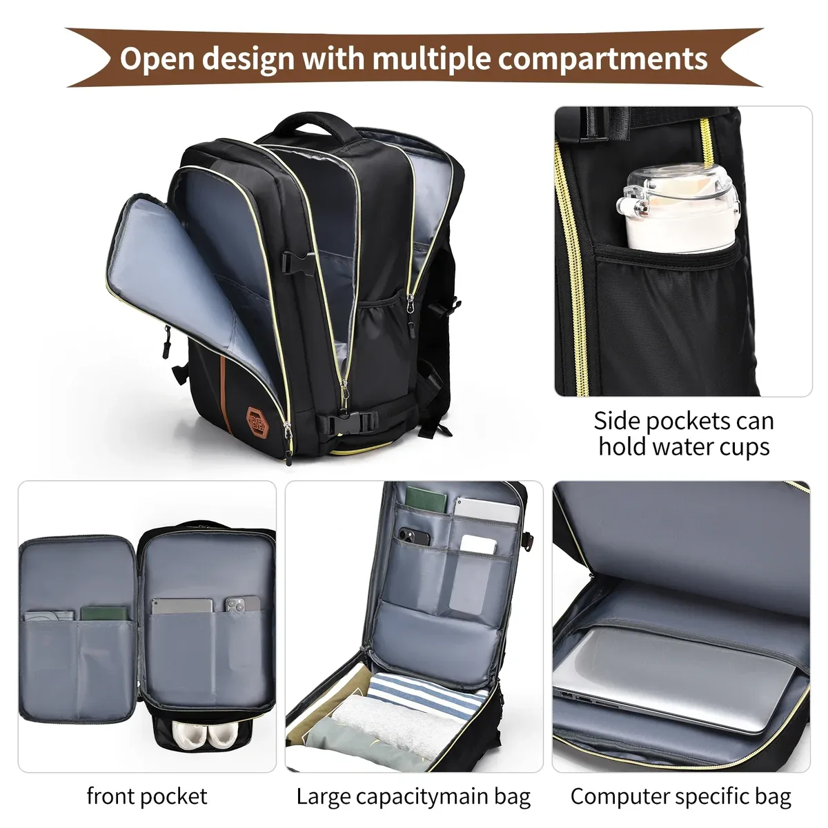 sac à dos de voyage de grande capacité pour hommes et femmes, sac d'école à la mode, sac multifonctionnel pour toutes les occasions, nouveau, 2024