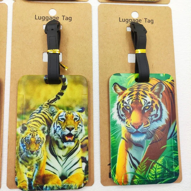 lion tigre étiquette de bagage voyage abs étiquette de bagage impression animale valise id porte-adresse bagages embarquement billet portable