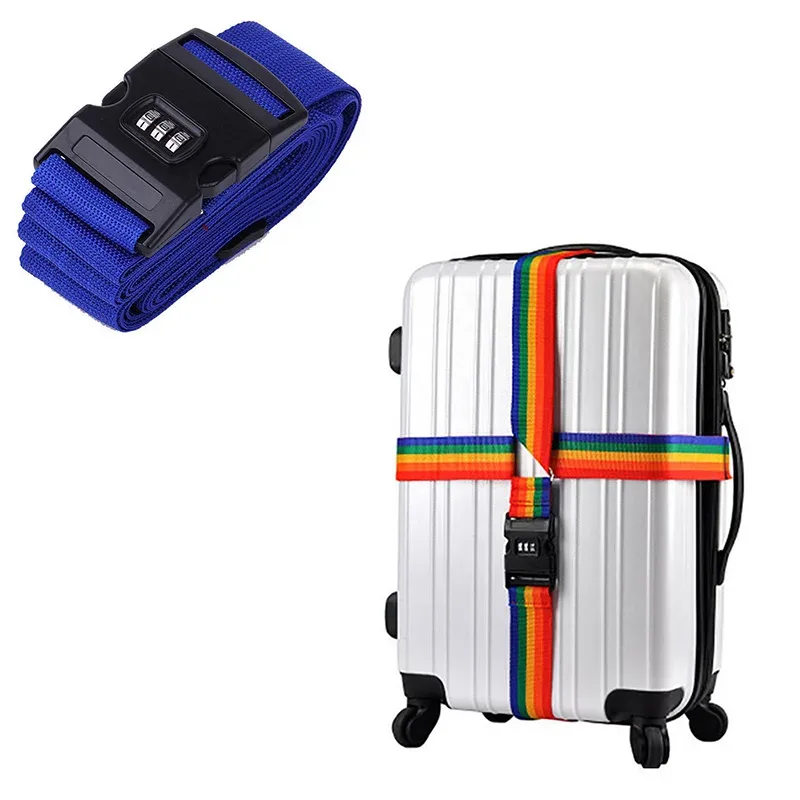 sangle sécurité accessoire voyage nylon multicolore réglable cadenas mot passe jaune rouge vert bleu noir gris beige rose kaki