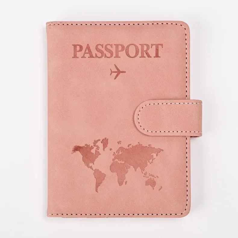 porte-passeport en cuir, portefeuille de voyage avec fente pour carte d'identité et carte de crédit, housse de passeport en cuir pu, protection de passeport bloquant rfid