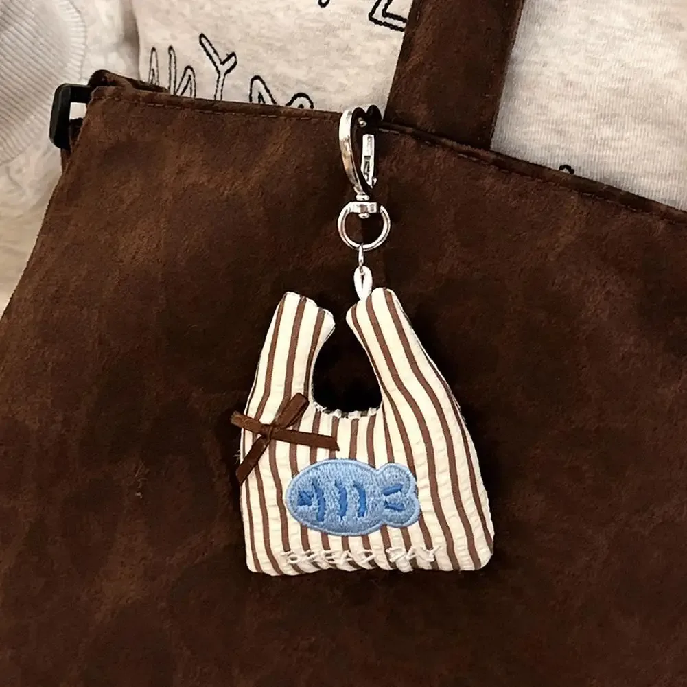 mini sac de shopping en peluche, pendentif en tissu doux, porte-clés avec ruban pour sac à main, sac à dos, téléphone, cadeau, prêt à l'emploi