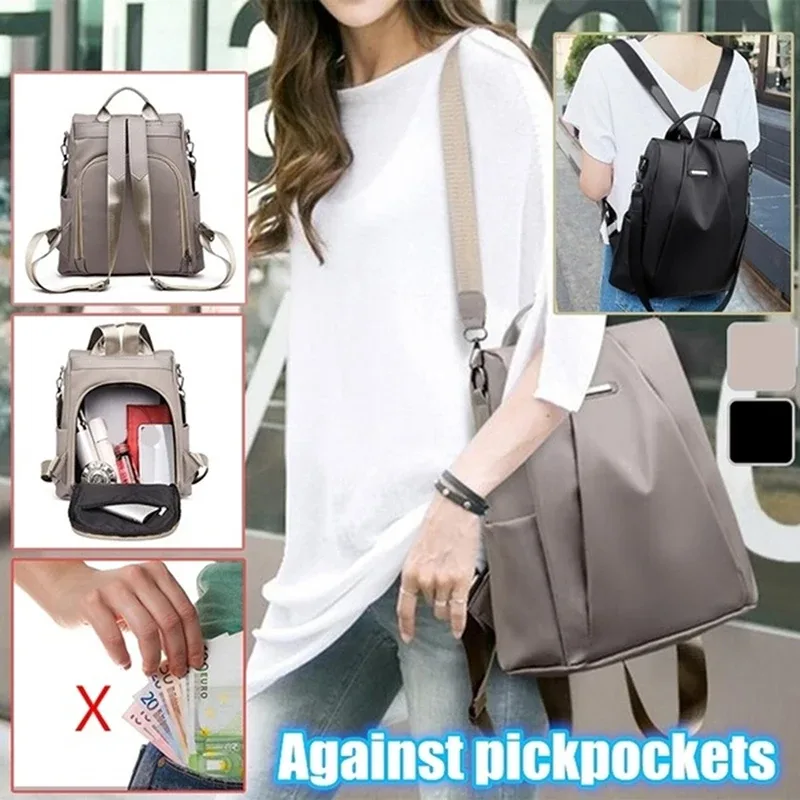 sac à dos oxford imperméable pour femmes, sac d'école antivol à la mode, sac à main de voyage de luxe de grande capacité pour femmes