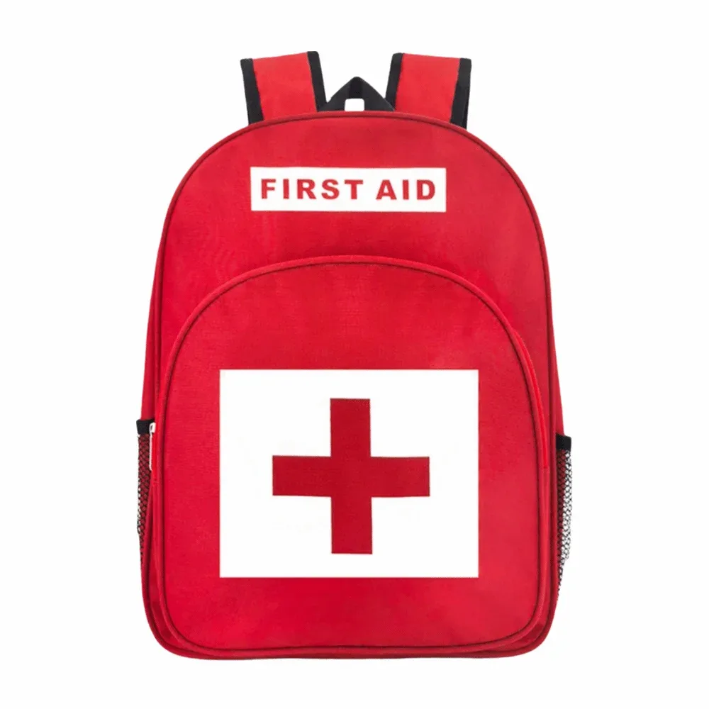 sac à dos médical d'urgence vide, anti-rayures, rouge, sacs de sauvetage d'extérieur, sacs de traumatologie imperméables en nylon pour premiers intervenants