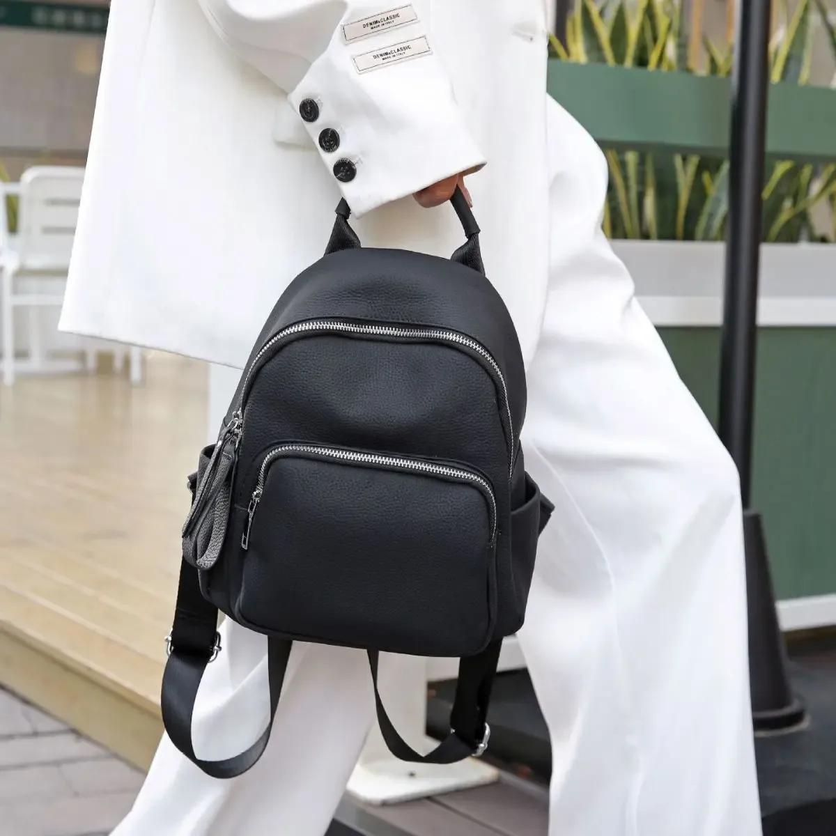 petit sac à dos en cuir de vachette véritable pour dames, sac de voyage antivol, sac à dos décontracté en cuir véritable