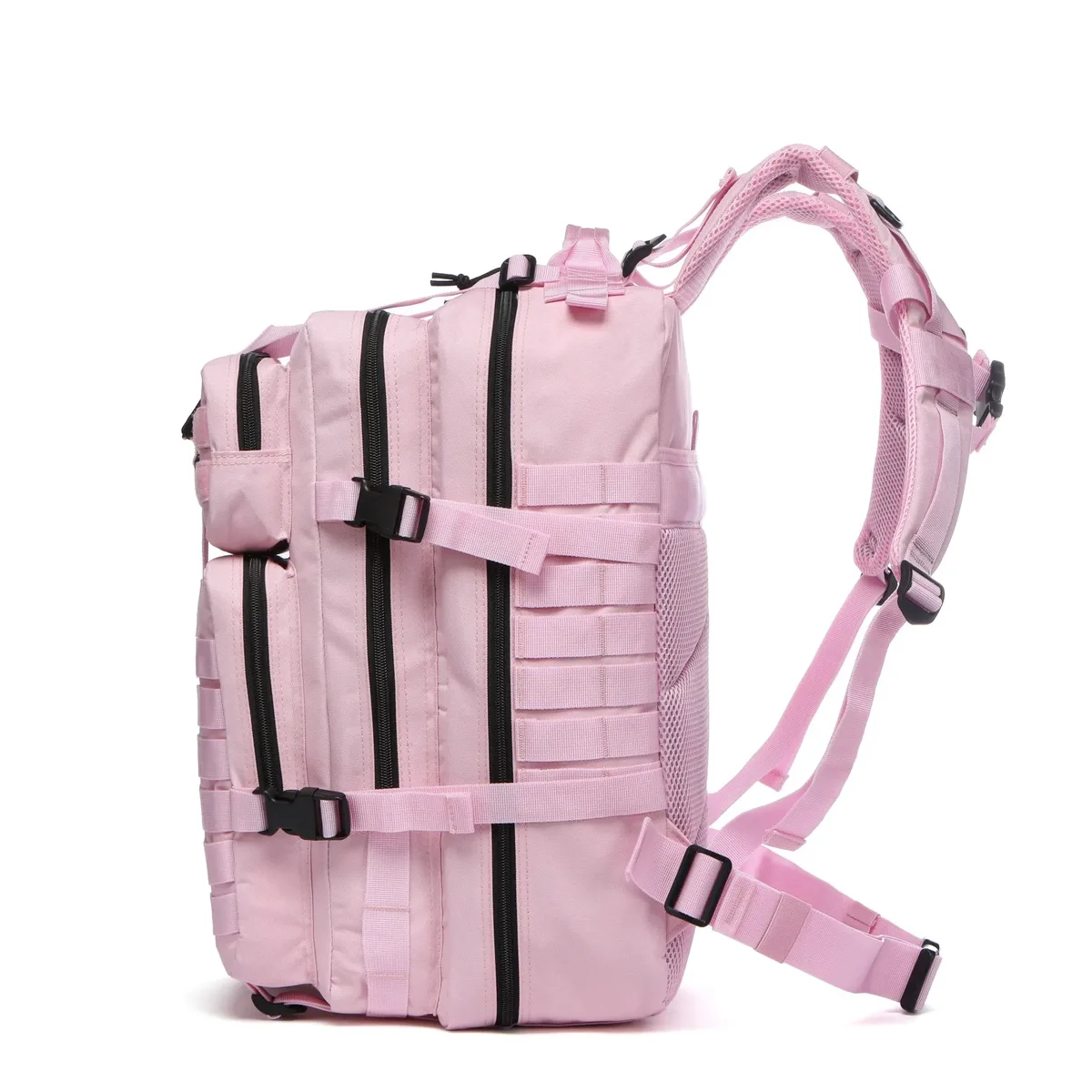 sac dos nylon rose bandes horizontales poche latérale drapeau américain sangles ajustables grande capacité voyage randonnée