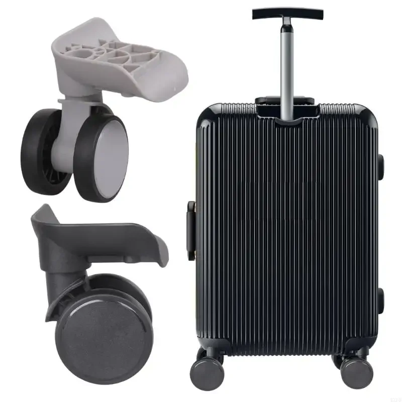 double roue remplacement plastique noir gris accessoire valise voyage affaires rechange facile installation silencieux stabilité surfaces iregulieres