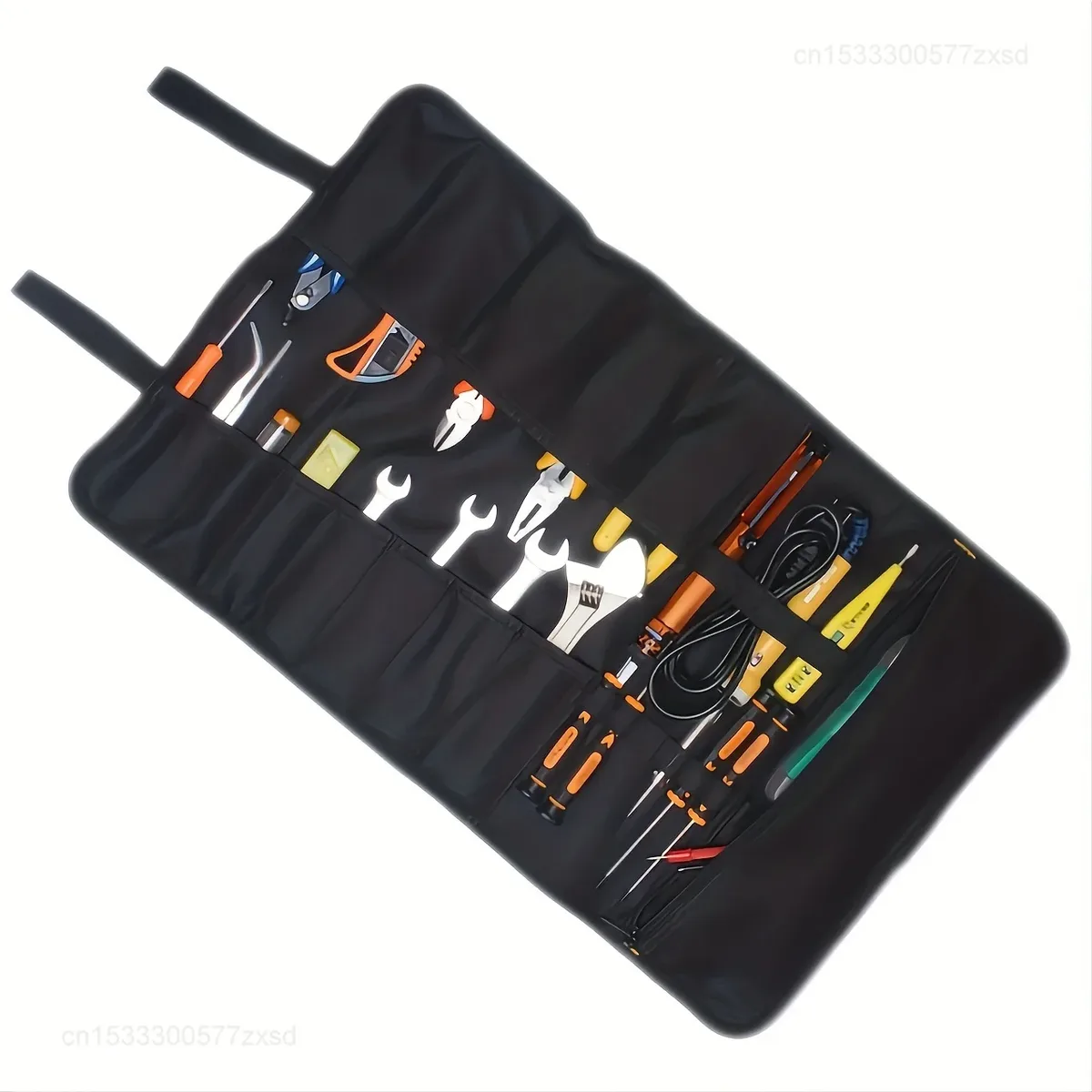 sac de rangement en toile oxford pour outils d'électricien, rouleau à main pliable, étanche, multi-poches, 22