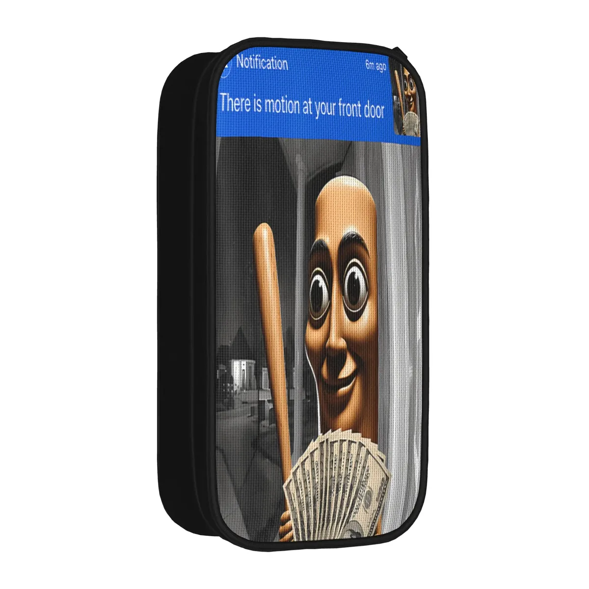 tung sahur cosplay funny calling meme wooden man brainrot trousse à crayons en toile pour garçons et filles, tendance, pour l'école