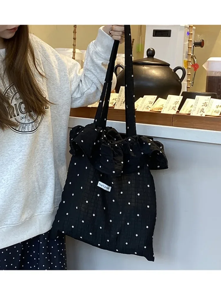 sac à bandoulière en mousseline de soie pour femmes, sac à main de grande capacité en maille féerique, sac de transport, fourre-tout de style coréen