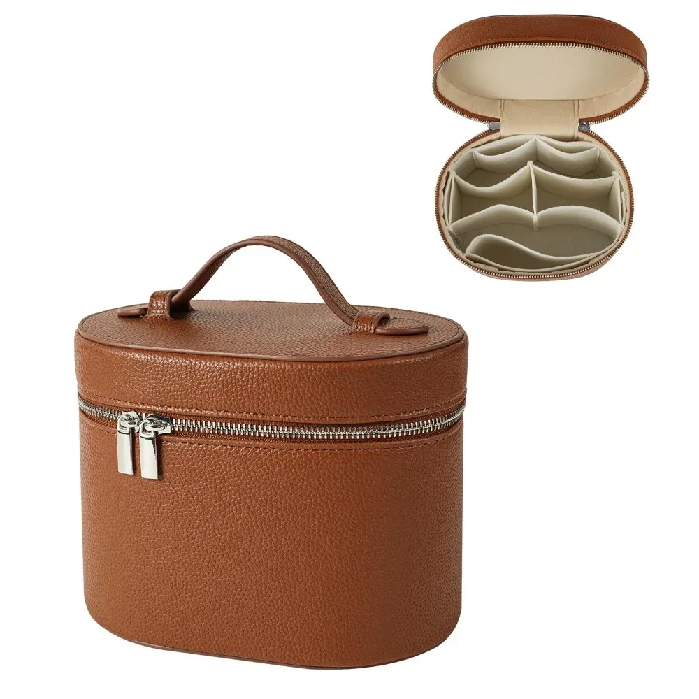 organisateur voyage polyester décontracté ovale marron noire rose grains cuir poignée glissière cosmétiques compression chaussures pochette housse vêtements
