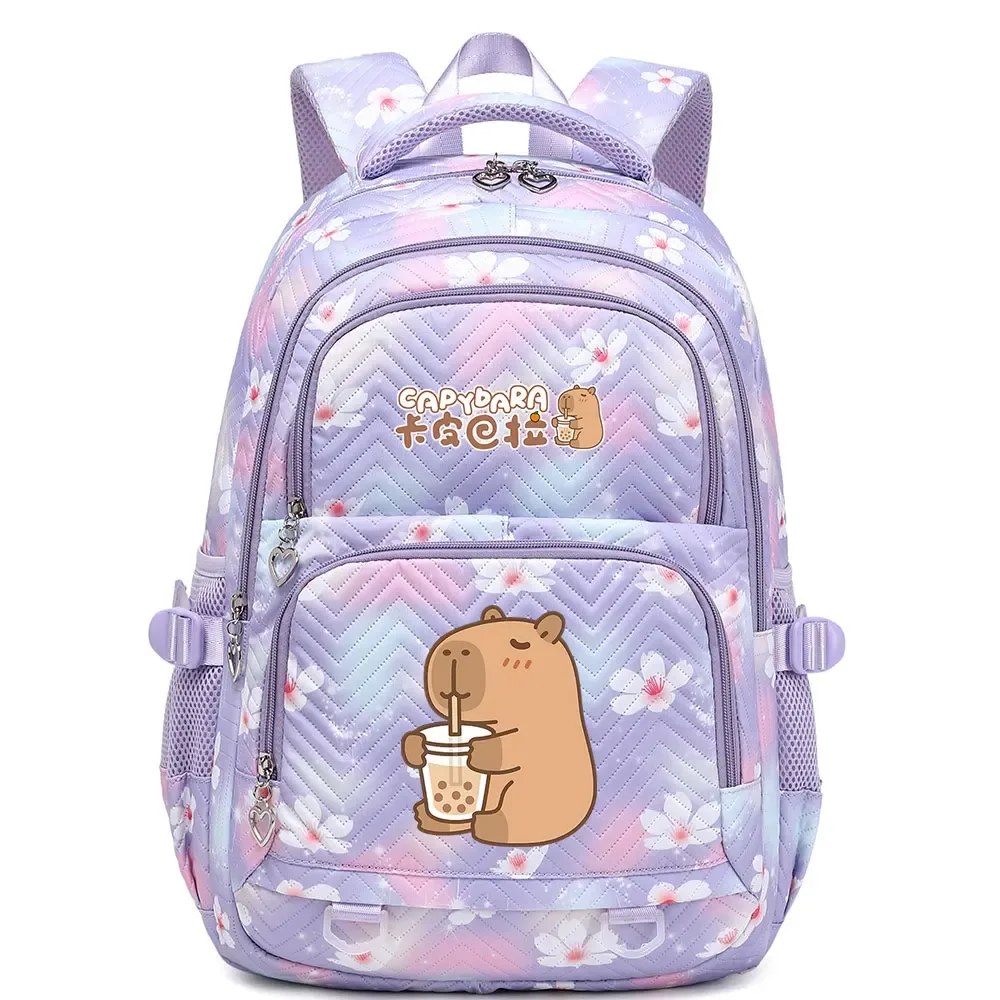 mignon capybara étudiant sac à dos étanche filles enfants retour à l'école livre sacs adolescents cartables femmes voyage sac à dos mochila