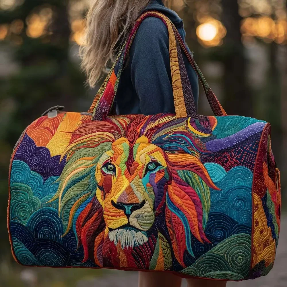 sac de voyage matelassé 3d tendance, motif bus, grande capacité, sac à main rétro bohème, sac de sport robuste pour les sorties quotidiennes