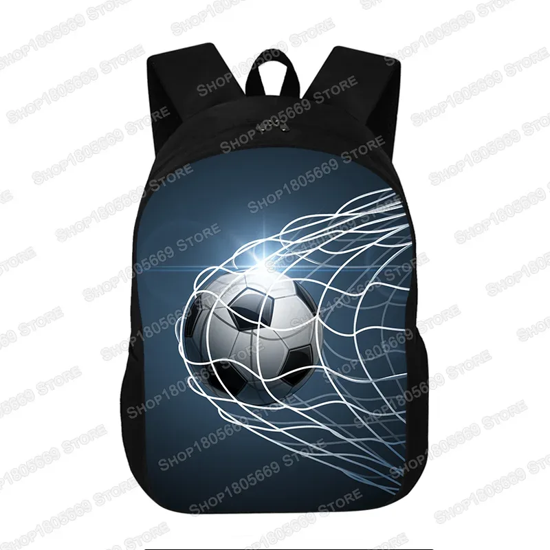 sac à dos imprimé football pour jeunes, cartable d'école, grande capacité, sacs de rangement, sac d'ordinateur, cadeau pour enfants, garçons et bol