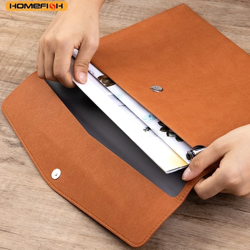 homefish pochette de rangement a4 grande capacité avec fermeture magnétique, simple, étanche, pour bureau et affaires
