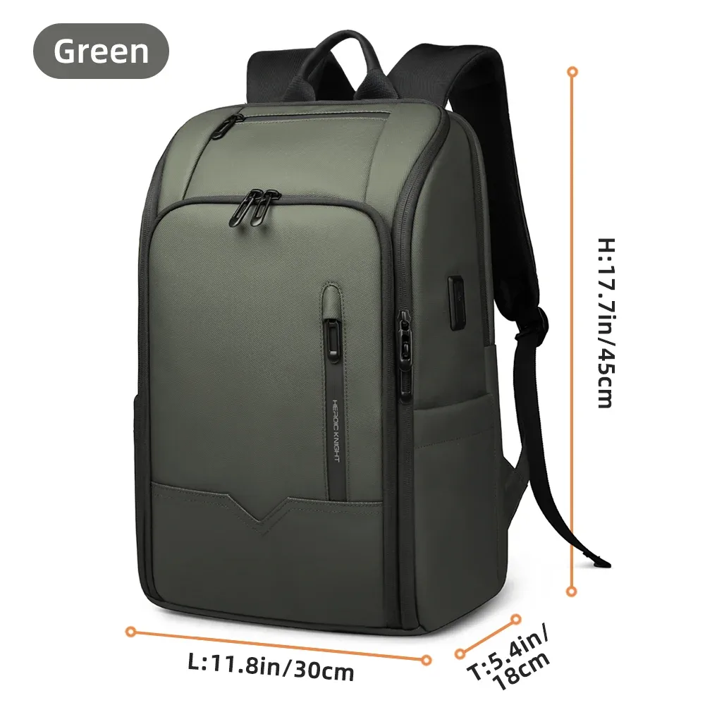 hk – sac à dos de voyage d'affaires pour hommes, étanche, pour ordinateur portable de 15.6 pouces, avec port usb, antivol, sac d'université pour ordinateur, sac de jour décontracté