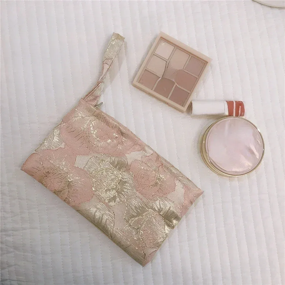 petit sac à cosmétiques coréen pour femmes, trousse de maquillage, trousse de maquillage de voyage, sac de rangement, pochette portable, sacs à main mignons, doux