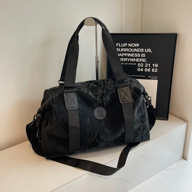 sac de voyage à fermeture éclair en pu de couleur unie, grande capacité, sac à bandoulière polyvalent et décontracté, doux, tendance, offre spéciale, 2026