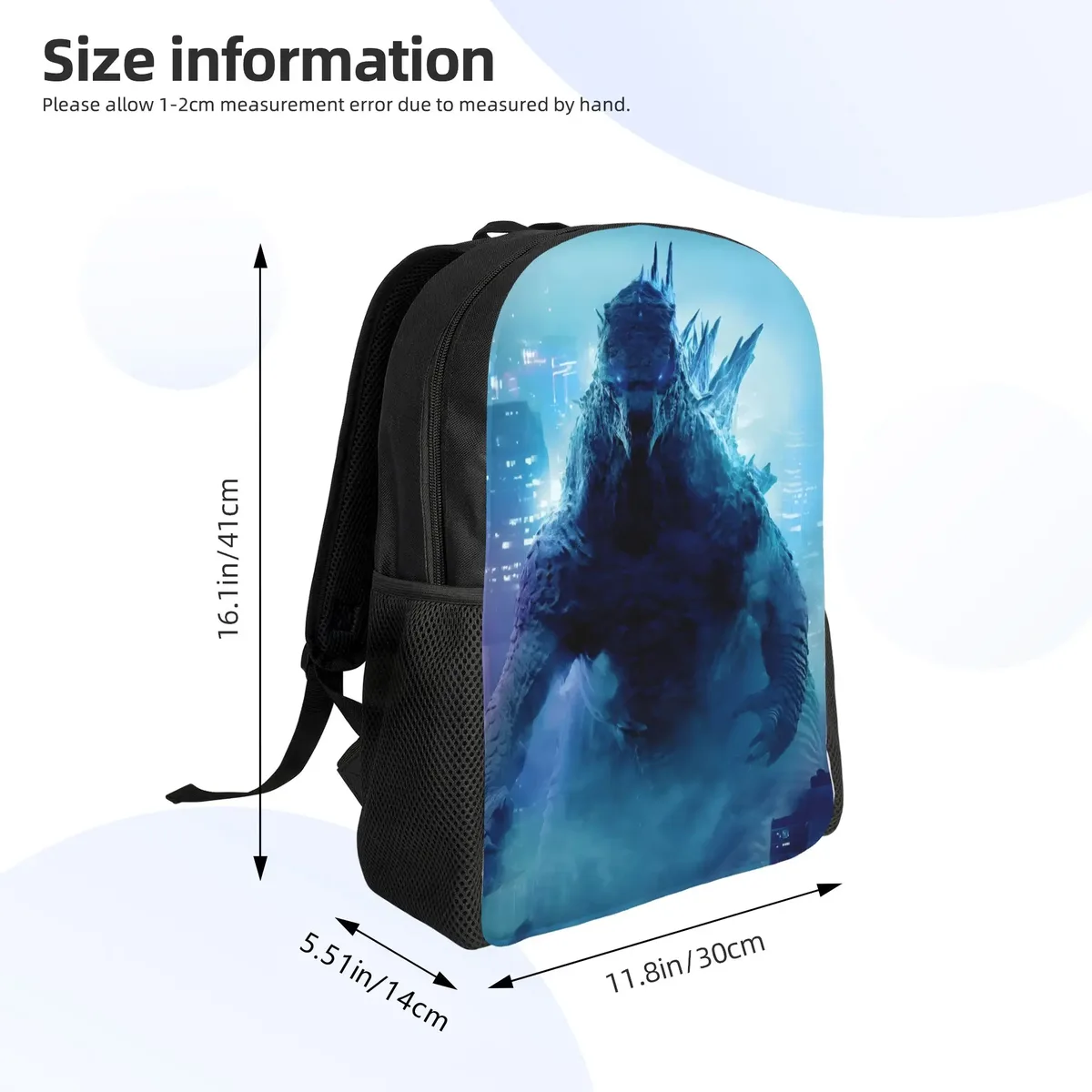 sac à dos 1 pièce, motif bête ancienne, godzilla, pour la rentrée scolaire, sac à main de campus, cadeau d'anniversaire, nouvelle année scolaire
