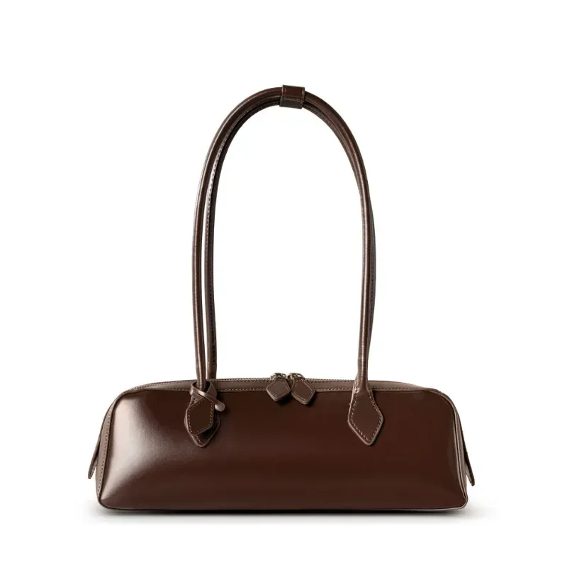 sac en cuir véritable pour femme 2026, sac de luxe coréen vintage, sac à bandoulière long, sacs à main, sac sous le bras pour femme, sac de shopping
