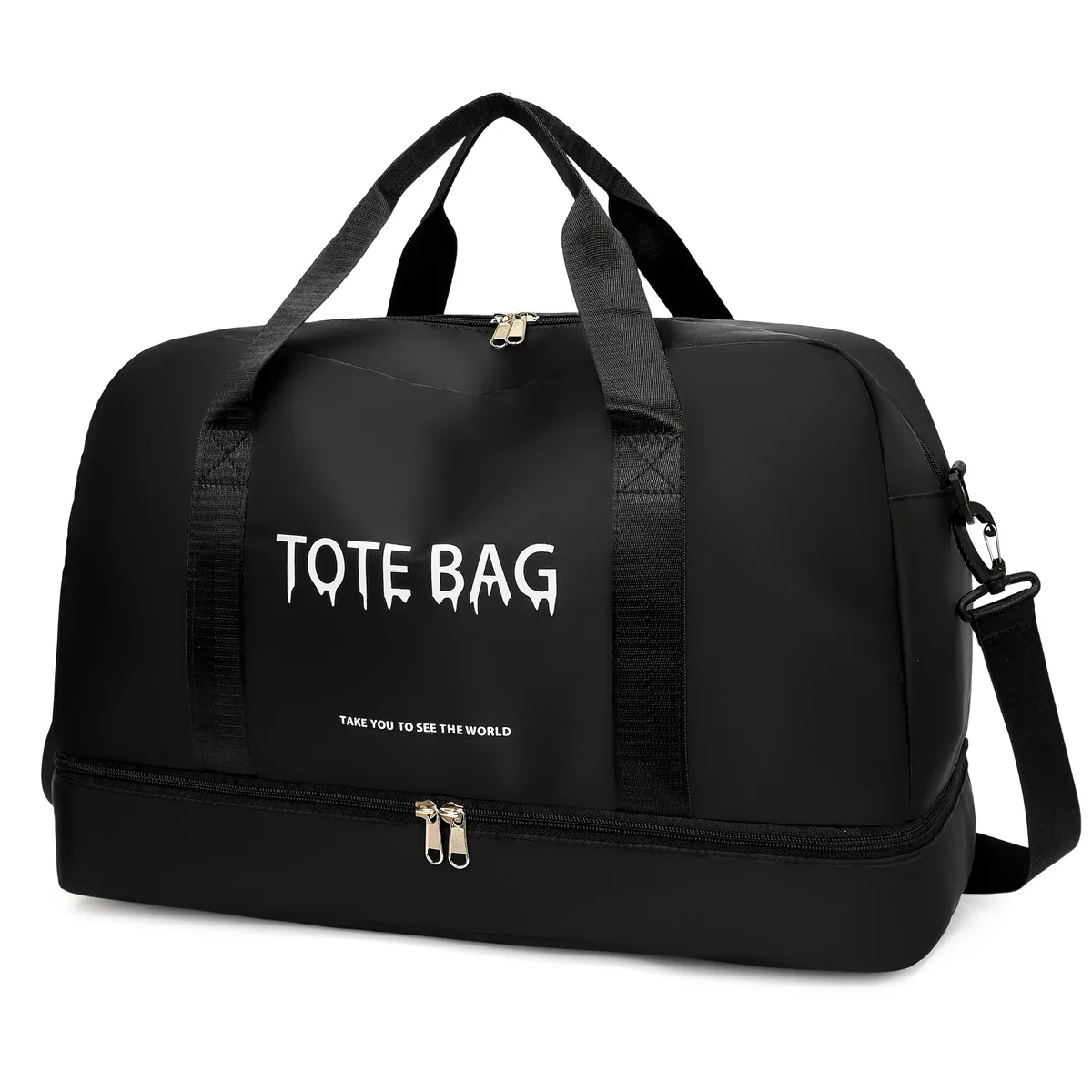 sac de voyage multifonctionnel de grande capacité avec bandoulière réglable, sac de sport décontracté en nylon durable pour le sport