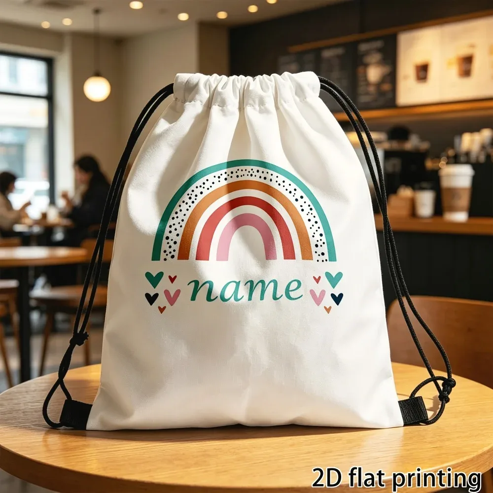 sac à dos à cordon personnalisé avec nom/texte, sac à cordon portable, adapté pour la salle de sport, les voyages, le sport, cadeau de rentrée scolaire, 1 pièce