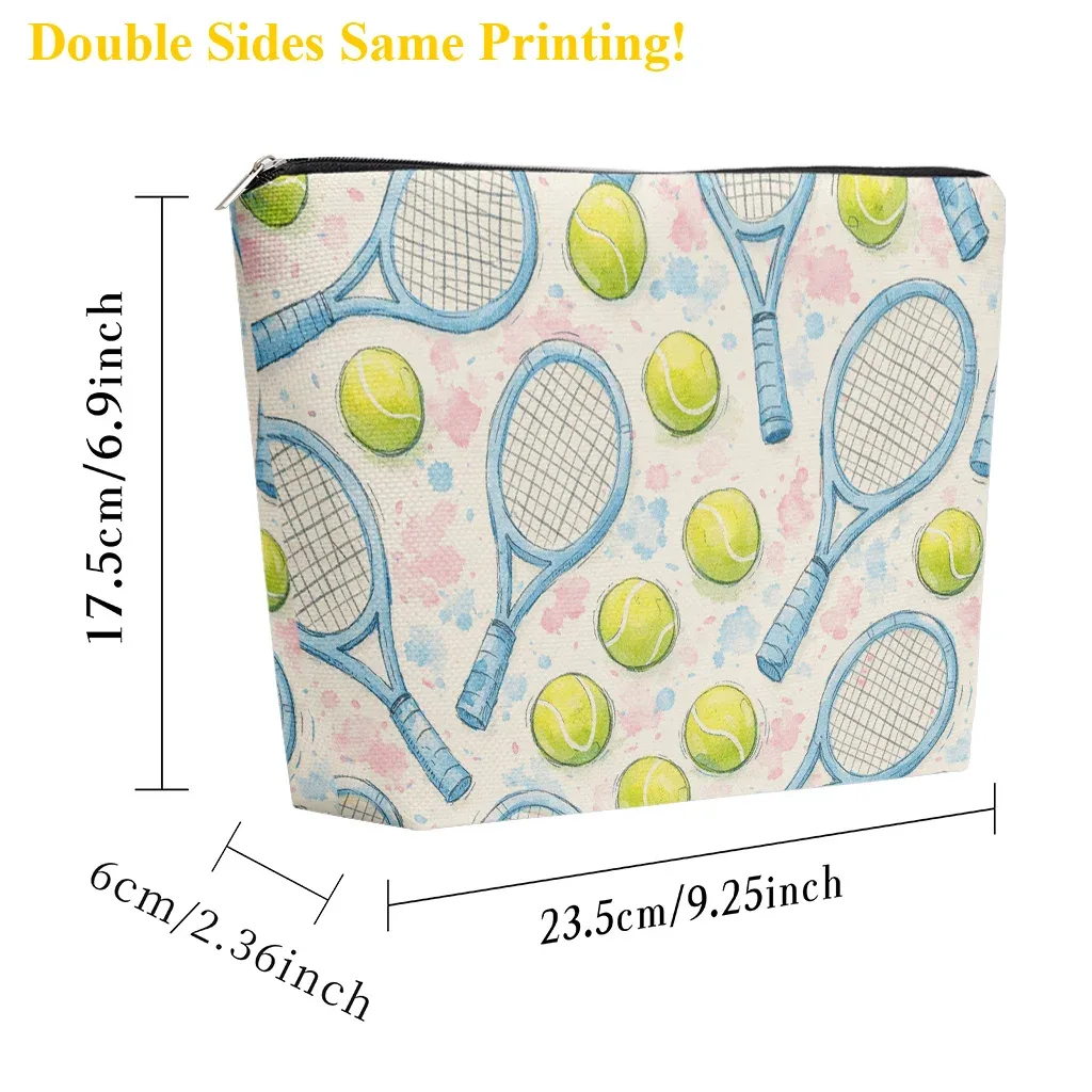 trousse de toilette à motif tennis avec fermeture éclair, grande capacité, sac de voyage pour cosmétiques, cadeau de vacances