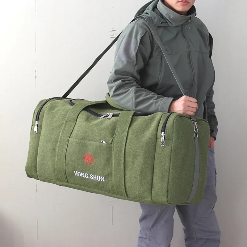 sac de voyage en toile épaisse pour homme, sac à bandoulière surdimensionné, sac à vêtements de travail, sac de déménagement