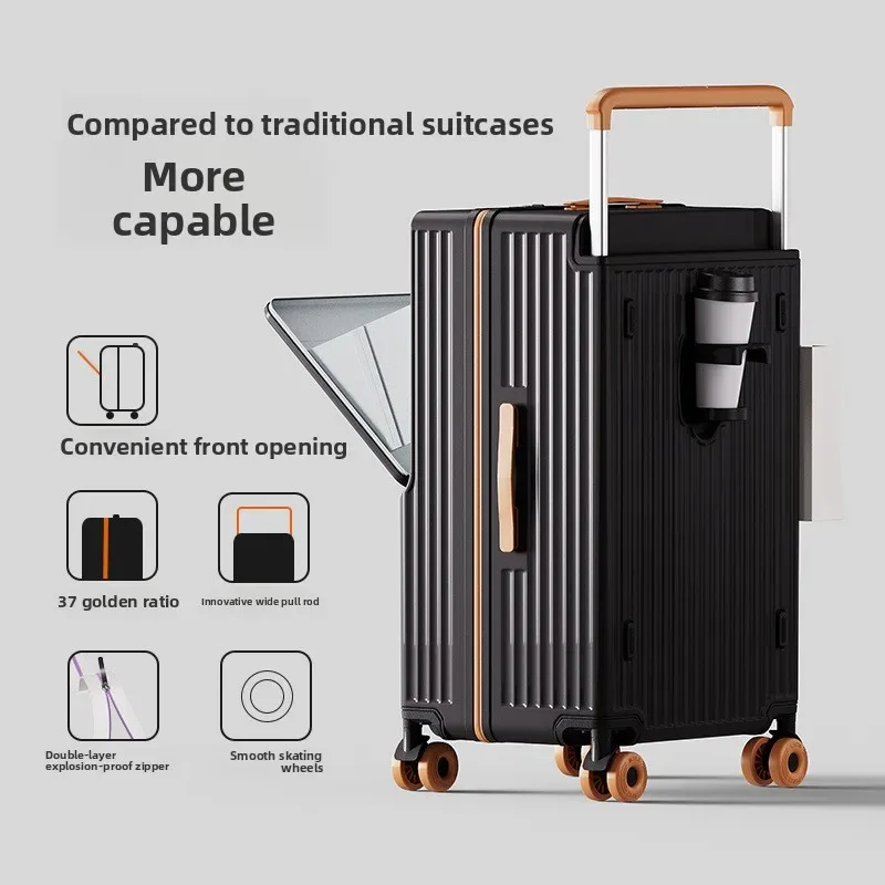 valise jean capacité grande compartiment séparé doublure confortable voyage antichoc serrure sécurité roues violettes