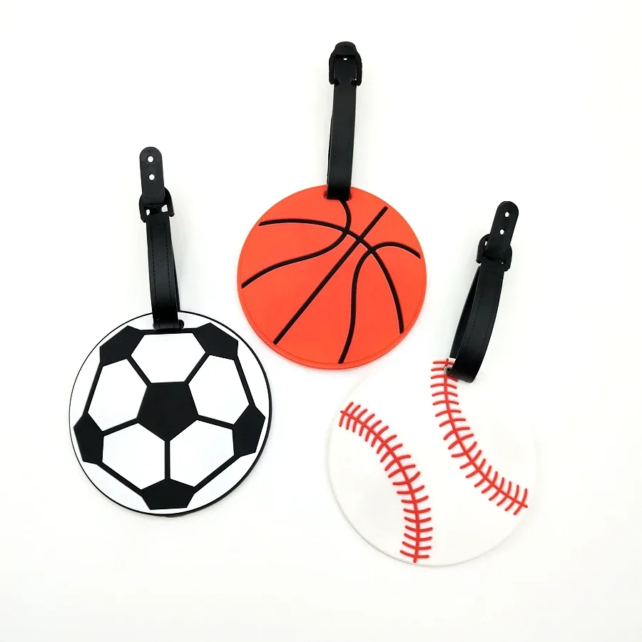 étiquettes à bagages pour les amateurs de basket-ball, de baseball et de football, accessoire de sac de voyage, 1 pièce/3 pièces
