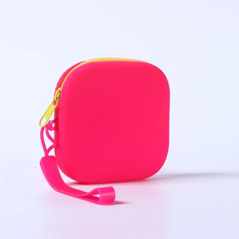 pochette de rangement en silicone, sac à cosmétiques à fermeture éclair, matériau en silicone souple, cadeau multicolore pour bricolage