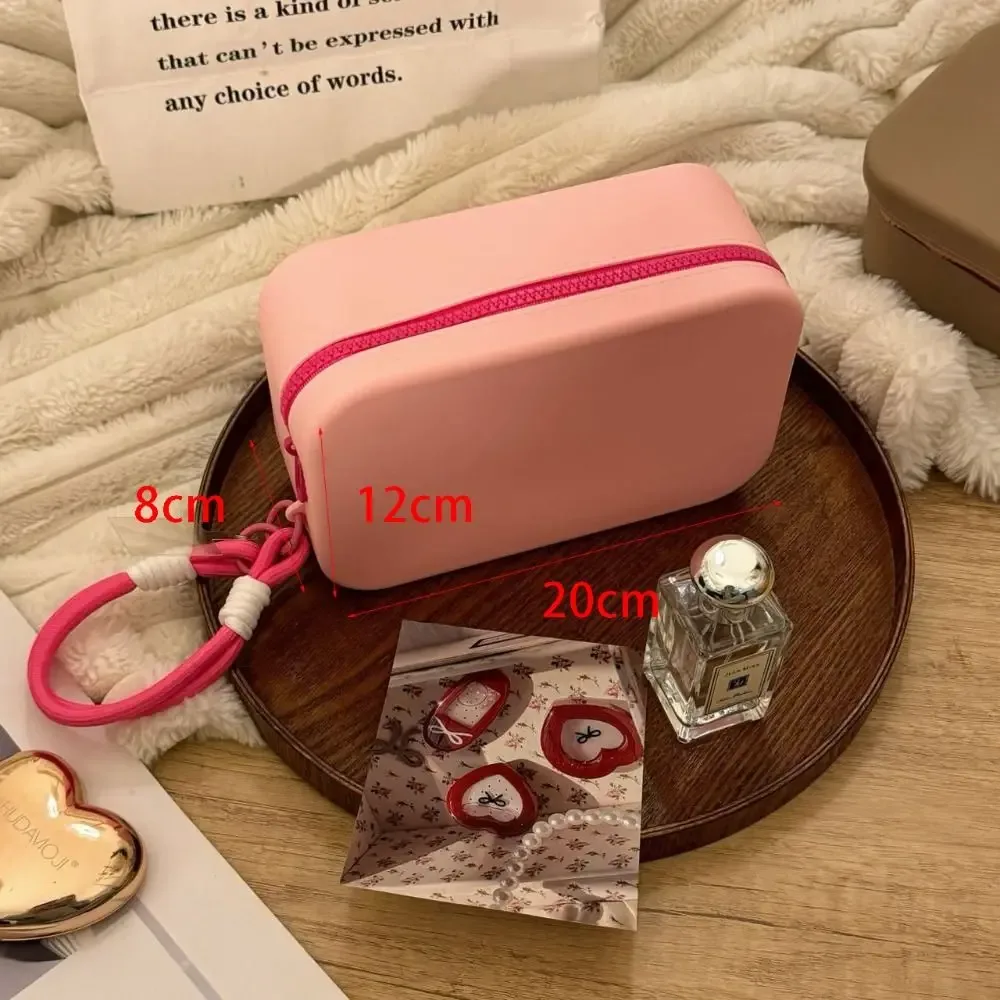 pochette à fermeture éclair, sac de rangement en silicone, porte-carte de crédit, sacs de rouge à lèvres, porte-maquillage en silicone, étanche, grande capacité
