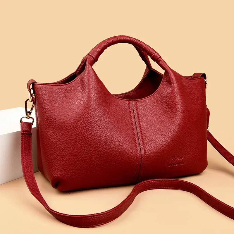 sac fourre-tout en cuir authentique pour femmes, fourre-tout de luxe de grande capacité, sacs à bandoulière diagonale à une épaule, sac à main simple à la mode